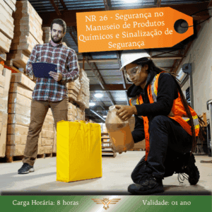 Curso de NR 26 – Segurança no Manuseio de Produtos Químicos e Sinalização de Segurança – 08 horas
