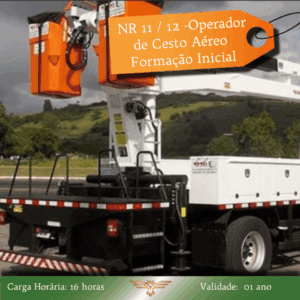 Curso de NR 11/NR 12 – Operador de Cesto Aéreo – Formação Inicial – 16 horas