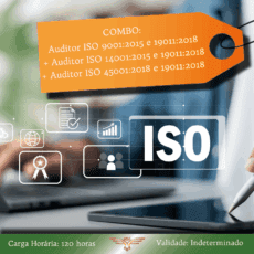 Combo de Formação de Auditor Integrado: ISO 9001:2015, ISO 14001:2015 e ISO 45001:2018 com base na ISO 19011:2018 - 120 horas