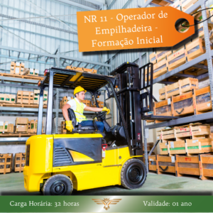 Curso de NR 11/NR12 – Operador de Empilhadeira – Formação Inicial – 32 horas