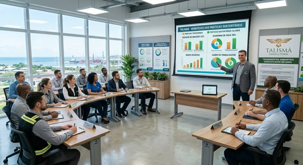 Treinamento corporativo sobre educação e cultura de práticas sustentáveis realizado pela Talismã